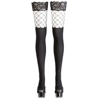 Cottelli LEGWEAR Halterlose Strümpfe im 2-in-1-Look, schwarz, M/L