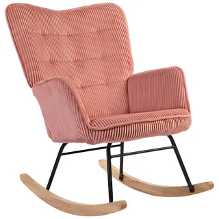 Homcom Schaukelstuhl, Dunkelrosa, Kunststoff, 98x101x71 cm, Wohnzimmer, Sessel, Schaukelstühle