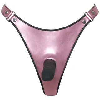 Strap-on-String mit Silikon-Naturdildo, rosa, S/M