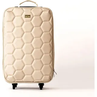 carla faustini Reisekoffer Trolley Reisetasche Stoffkoffer 46 x 30 x 13 cm Rollkoffer Gepäck Koffer Handgepäck - Beige