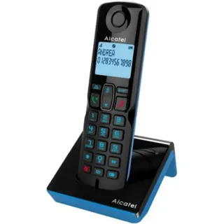 Alcatel S280 SOLO BLUE DECT-Telefon Anrufer-Identifikation Schwarz, Blau Freisprecheinrichtung, Anrufsperre, Telefonbuch mit 50 Namen und Nummern