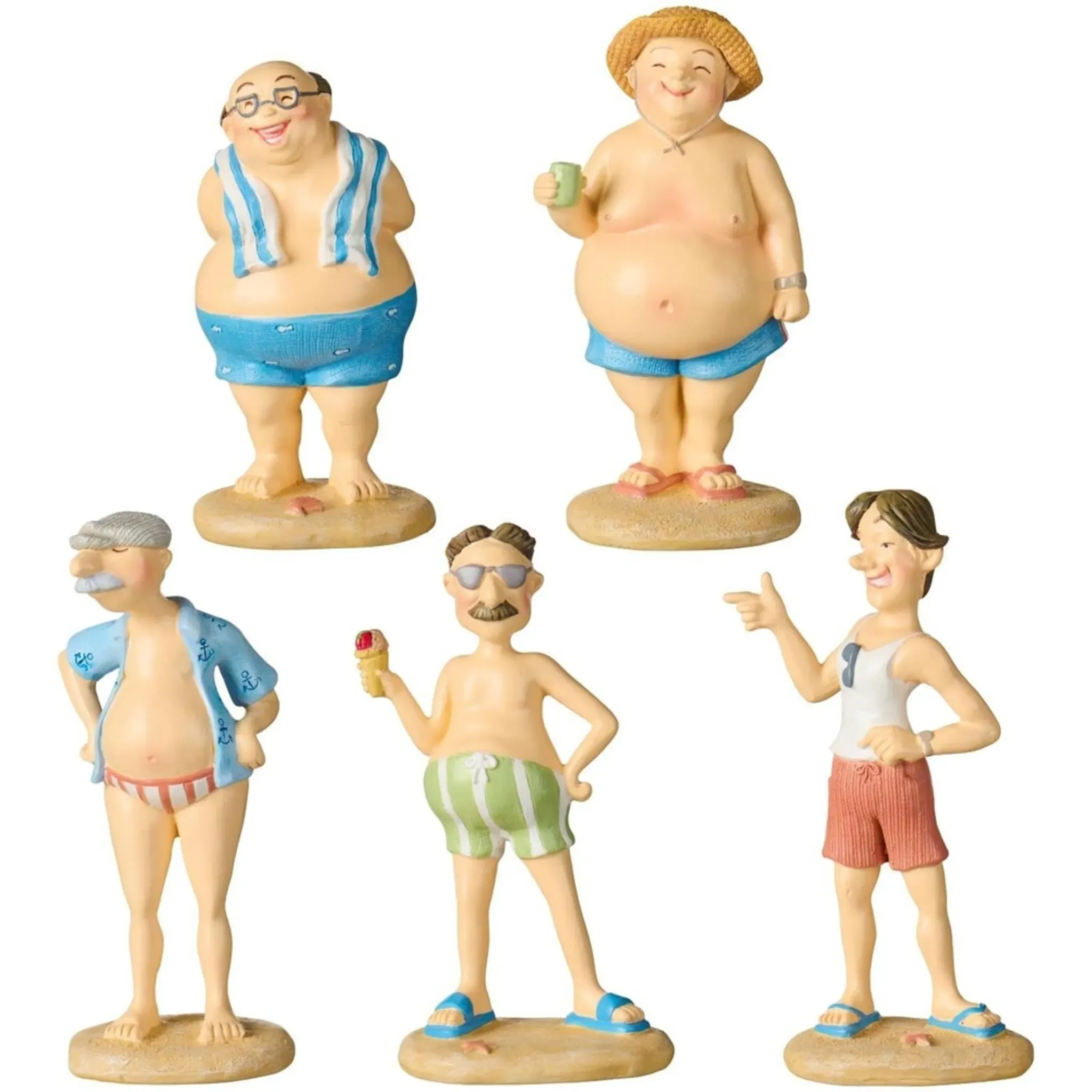 IB Laursen Dekofigur Strandkönig – Männer in Badebekleidung, 1 Figur, 14-17 cm, zufällige Auswahl