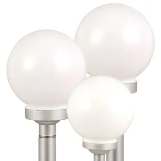 ETC Shop 3er Set LED Außen Solarleuchten, Kugel weiß 15 und 20 cm