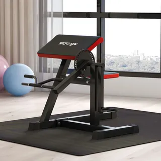sportnow Bizeps / Trizeps Curl Maschine mit 5-stufigem verstellbarem Sitz Fitnessgerät für Trizeps-Extension, Kunstleder Schwarz