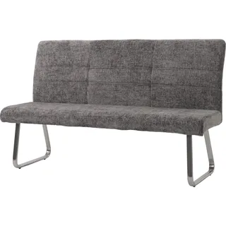 MCW Sitzbank MCW-G55, Esszimmerbank Bank, Edelstahl gebürstet Stoff/Textil Chenille Öko-Tex, 160cm ~ dunkelgrau