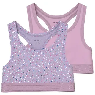 NAME IT Mädchen Nkfshort Top 2p Pastel Lilac Dot Noos Bustier, Pastel Lilac, 158-164