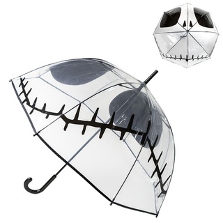 Cerdá Regenschirm "Nightmare Before Christmas" für Erwachsene, schwarz und weiß, manuelle Öffnung, Design Jack Skellington, Originalprodukt, entworfen in Spanien, Schwarz/Weiß, Mediana, gruselig
