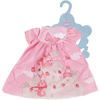 Zapf Creation Baby Annabell Kleid rosa Eichhörnchen 43cm Puppenkleid mit Tierprint und Kleidernügel, rosa
