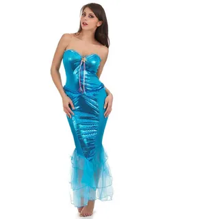 JADEO Partyanzug Edles Meerjungfrau Damen-Kostüm blau S