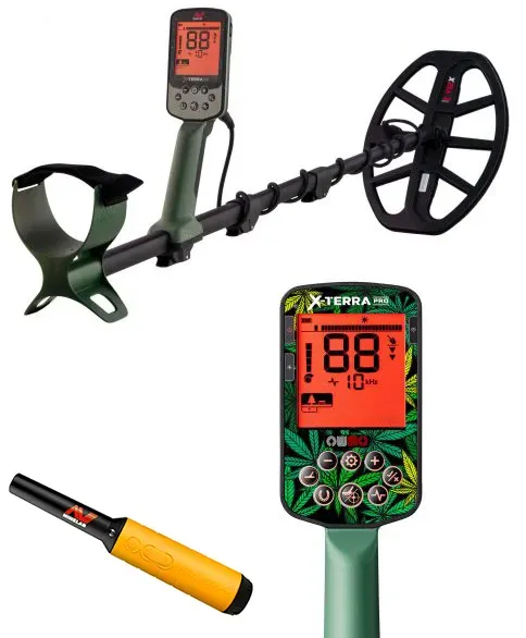Minelab X-Terra Pro Metalldetektor mit Pro-Find 35 Pinpointer + gratis Sticker