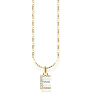 Thomas Sabo Kette mit Anhänger Buchstabe E vergoldetes Silber Zirkonia KE2244-414-14