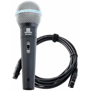 Pronomic DM-58-B Vocal Mikrofon mit Schalter SET inkl. 5m XLR Kabel