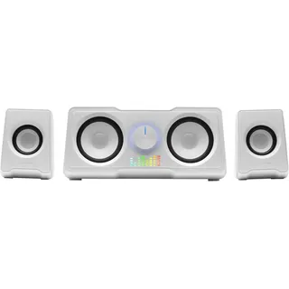 Mars Gaming MS22, Kompakte 2.2-Gaming-Lautsprecher, RGB Flow, Subwoofer + 4 Aktive Treiber, DSP-Sound 35W, Weiß