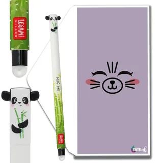 Tinte Ink Legami radierbare Stifte, inklusive Geschenkumschlag, wählen Sie süßes Design. (Panda)