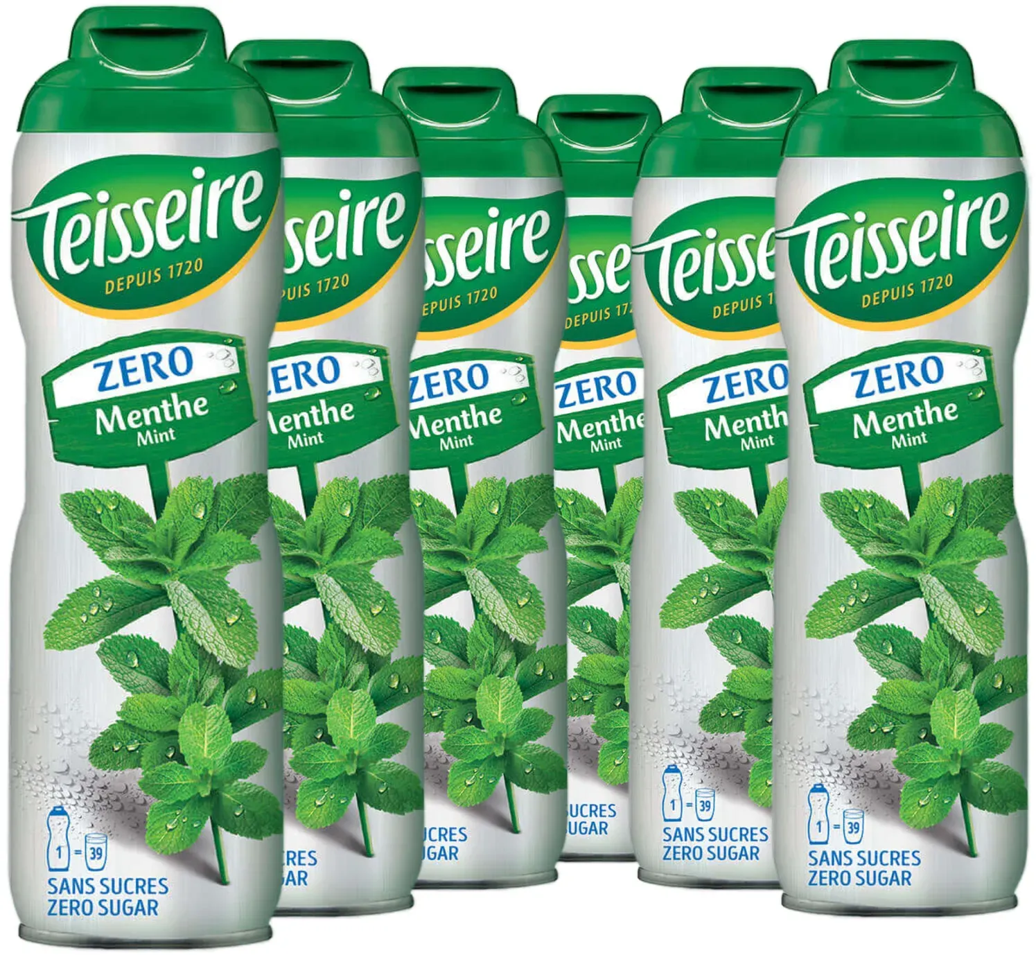 6 × Teisseire Zero Sirup Minze 600ml