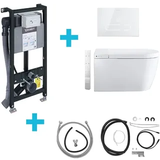 Duravit SensoWash Starck f Wand-Dusch-WC Plus Compact Komplettanlage L: 57.5 B: 37.8 weiß 650000012004320+WD1014000000+WD5003012000+1007310000+1007290000