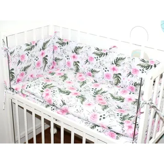 Primawela Beistellbett Baby Bettwäsche für Beistellbett mit Nestchen Spannbettlaken 6 teilig rosa