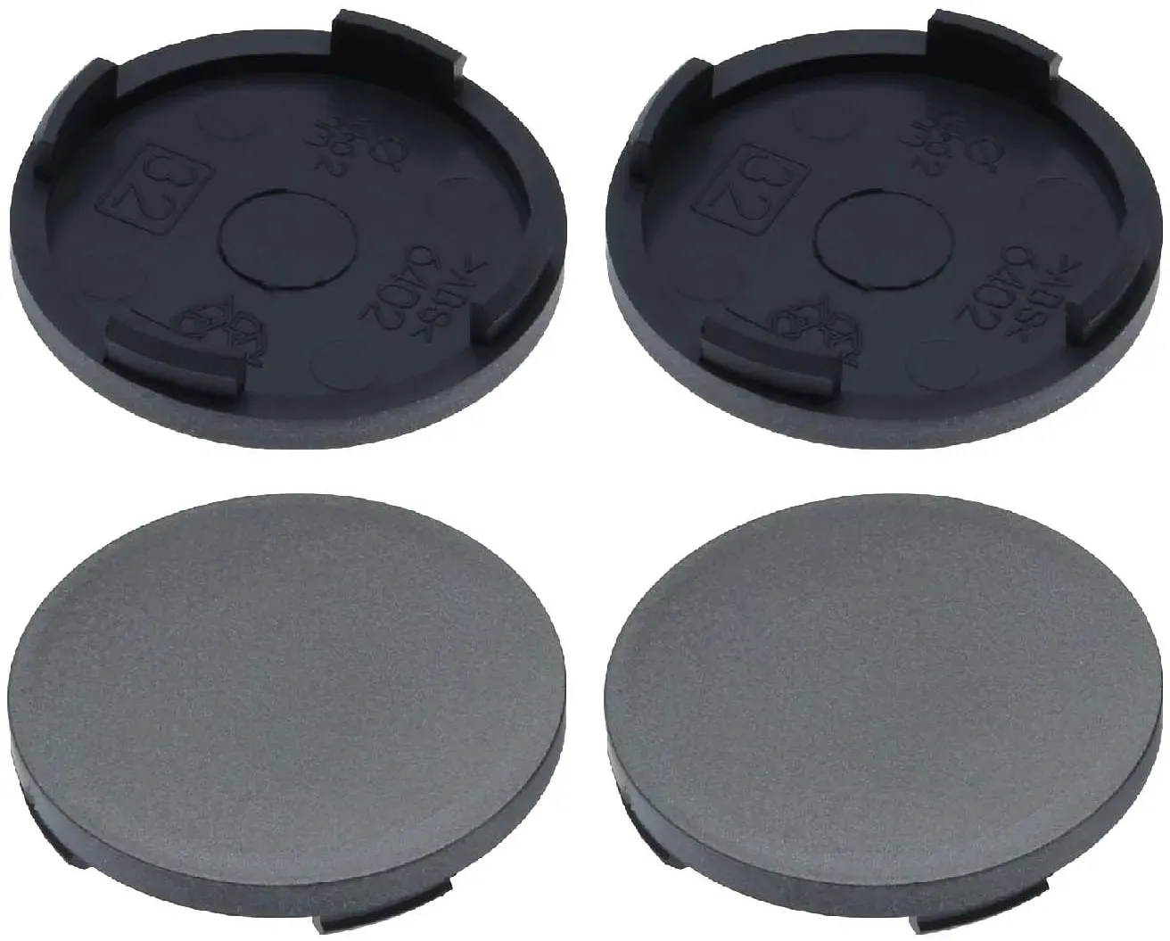 4 Nabenkappen Ø 63,5 mm - 61,0 mm / rund flach / Klebefläche
