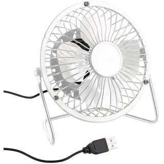 Sichler Haushaltsgeräte Mini-USB-Tischventilator, Vollmetall, neigbar um 360°, 2,5 W, Ø 10 cm