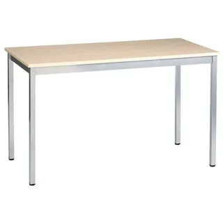 Sodematub Mehrzwecktisch ahorn, alu rechteckig, Vierkantrohr alu, 140,0 x 70,0 x 74,0 cm