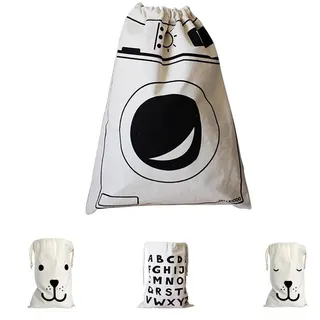 whatRUeed Großer Wäschesack aus Segeltuch mit Kordelzug, zum Aufhängen, gut geeignet für Spielzeug und andere Gegenstände, maschinenwaschbar Washing Machine