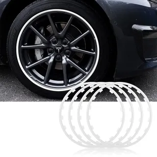 UIHECTA Felgenschutz FüR RäDer, 16/17/18/19/20 Zoll Auto Felgenschutz, Universeller Felgenschutz FüR Reifen, Schutzzierring FüR Autoreifen, 4er-Set, Antikollisions, Kratzfest,Weiß,16in