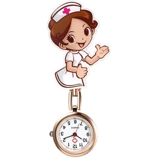 Lancardo Krankenschwesteruhr Set mit Clip Damen Herren Analog Quarz Schwesteruhren für Doktor Pfleger Krankenschwester, Rosegold