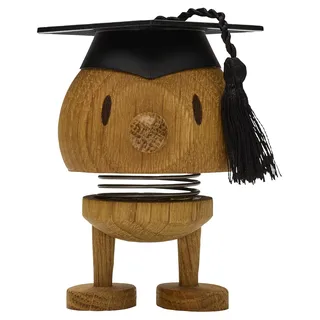 Hoptimist IQ Bumble Bestandene Prüfung Geschenk, Graduation Deko zum Abi, Glücksbringer Prüfung oder Süßes Abitur Geschenk, 6,3 x 6 x 7,4 cm, Small, Oak