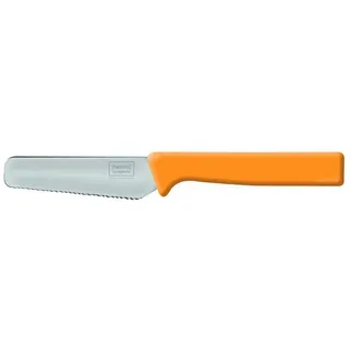 homiez Brotmesser KNIFE, Frühstücksmesser, Brötchenmesser mit Wellenschliff und Soft-Griff orange