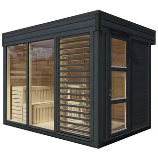 Wolff Finnhaus Saunahaus Paradiso 3x2 (2-Raum) anthrazit -
