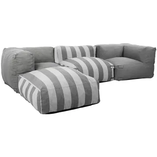 Oviala Business Modulares Gartenecksofa 4-Sitzer grau