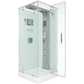 AcquaVapore Duschkabine Komplettdusche Fertigdusche Dusche 100x100 cm mit 2k Scheiben Versiegelung