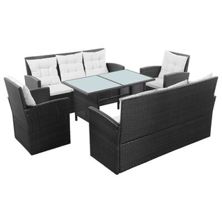 vidaXL Polyrattan Gartenset 5-tlg. schwarz 43972