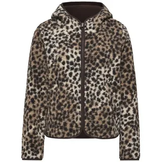 STREET ONE Damen 3228255 Teddy-Jacke mit Leo-Muster, Sanded beige, 42