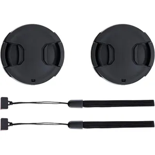 2 Stück 49mm Objektivdeckel mit Halteband Kordel für Canon EOS R100 R50 R10 mit RF-S 18-45mm Kit-Objektiv, Canon M50 M6 Mark II mit EF-M 15-45mm Kit-Objektiv & weitere Objektive mit 49mm Filtergewinde