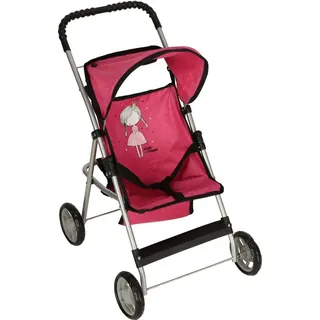 Kinderwagen für Puppen mit Verdeck - Rosa
