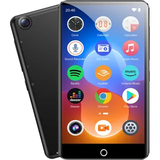 MP3-Player mit Bluetooth und WLAN, 80 GB Speicher Android Spotify MP4-Player mit Rückfahrkamera, 4,02 Zoll Touchscreen-Musikplayer mit integriertem Lautsprecher, FM-Radio und Videowiedergabe