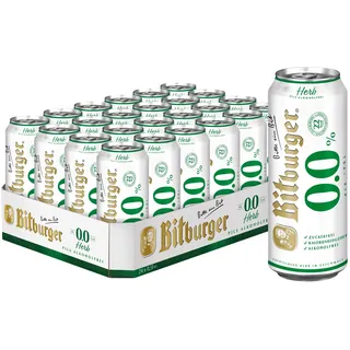 BITBURGER® 0,0% Herb Pils Alkoholfrei | Dosen-Bier (24x 0,5l) | Hopfenbetonter Pilsgenuss | Aus Besten Hopfensorten | Nach Deutschem Reinheitsgebot Gebraut