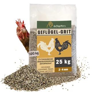 Petigi GeflügelHerz 100 kg Geflügelgrit Hühner Grit Magenkies Mineralgrit Gritstein Pickstein Futterergänzung 2-4 mm Quarzkies