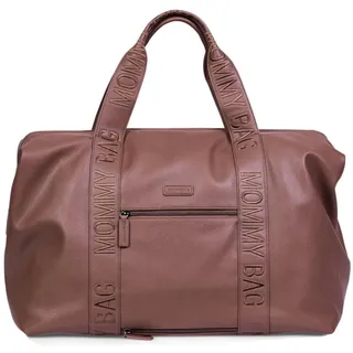 Childhome Wickeltasche Mommy Bag Signatur Leder dunkelbraun