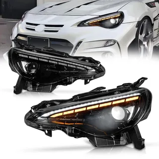 Archaic Dämonenaugen Scheinwerfer kompatibel mit Toyota 86 GT86 /Subaru BRZ 2012–21/Scion FR-S 2012–16, Frontlichter mit Animation RGB DRL,Mit E-Prüfzeichen
