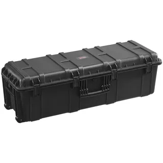 Vevor 5,5 Kubikfuß wetterfester Hartschalenkoffer, wasserdichter Hartschalenkoffer mit großer Kapazität und 3 Griffen, IP67 wasserdichte Schutzhülle mit 6 Clips, 6 Vorhängeschlosslöchern und Schaumstoffeinlage für große Geräte, schwarz