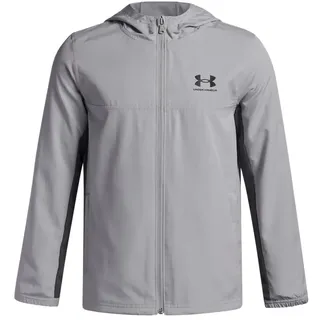 Under Armour Rival Woven Reißverschlusspullover - Gray / Black - 14-16 Jahre