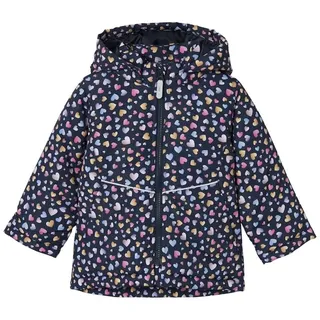 NAME IT Mädchen NMFMAXI Jacket AOP NOOS Kurzjacke, Dark Sapphire/AOP:Heart, 92 - 92