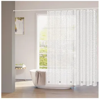 Woltu Duschvorhang 180 x 200 cm halbtransparent weiß