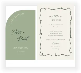 Einladungskarte Hochzeit: Schleifen
