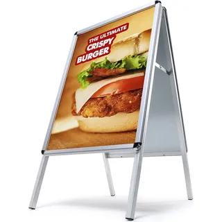 Showdown Displays Showdown® Displays Kundenstopper Standard Rondo silber DIN A1 2 Fächer 63,9 x 74,4 x 112,0 cm, 1 St.
