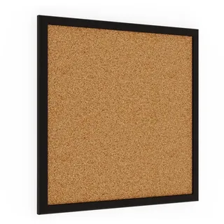 ALLboards Pinnwand, Korktafel 40×40 cm, Holzrahmen – Schwarz lackiert