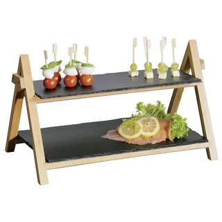 KESPER Etagere 2stöckig Platten Schiefer 45x6x31cm - Schwarz