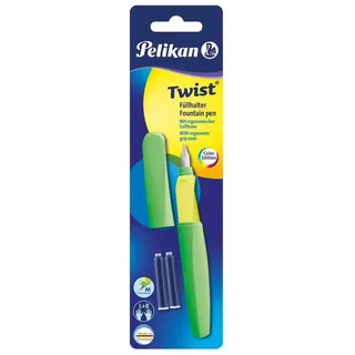 Füllhalter Twist Neon Grün, Feder M, universell für Rechts- und Linkshänder